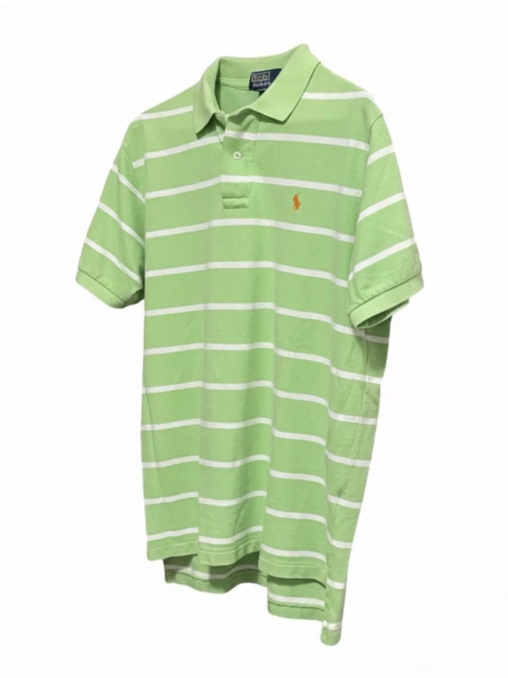 Ralph Lauren Men’s Striped Polo | Light Green & White | Large